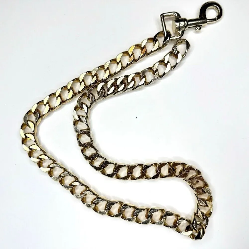 Vintage Heavy Large Gold Curb Link Chain – 30” – Necklace / Belt / Chain Leash